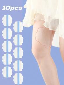 10pcs Transparent Anti-Chafing Friction Stickers, Invisible Thigh Chafing Protectors, High Elastic Leg Wrap Bandages, Knee And Calf Anti-Friction