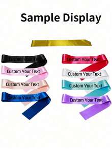 1Pc Custom Text Satin Ribbon Personalized Quote Sash Customized Birthday Sash Customizable Bachelorette Sash Graduation Xmas Decoration Housewarming Flower Sash Birthday Queen Sash - Multicolor - View 4