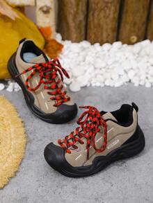 1 par de zapatillas casuales de moda ligeras con puntera de PU antideslizante, adecuadas para el otoño, unisex