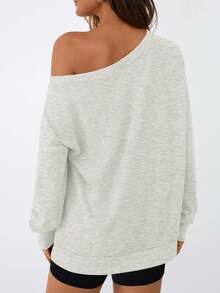 Women Off The Shoulder Sweatshirt Oversized Tops Fall Outfits 2025 Y2k Clothes Fashion Clothing  Tophalloween - 黑色 - 查看 8