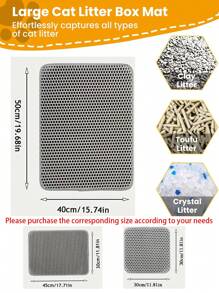 Large Double-Layer EVA Material Cat Litter Mat, Anti-Splash & Tracking, Washable Litter Trapping Mat, Convenient Cleaning, Multiple Sizes Available