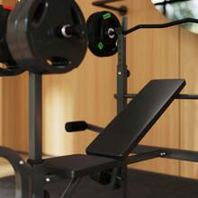 SPORTNOW Adjustable Weight Bench With Bench Press Rack, Preacher Curl Bench, Leg Extension And Lat Pull Down Machine, Incline Or Flat Workout Bench For Home Gym Strength Training Weight Lifting - Black - View 5