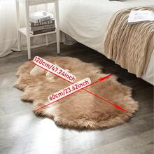 Thảm lông cừu giả, thảm lông cừu mềm mại, thảm chạy bộ cho phòng ngủ, cạnh giường, sàn phòng khách, đệm dày, thảm lông lạc đà, vỏ bọc ghế siêu mềm, tấm lót ghế cho phòng ngủ, sàn ghế sofa - Lạc đà - Xem 8