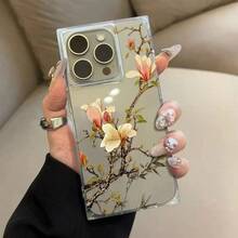 Funda con diseño de orquídeas, orificio grande y ángulo recto. Acabado brillante y resistente a caídas. Un regalo perfecto para cumpleaños y fiestas. - transparente - Ver 5