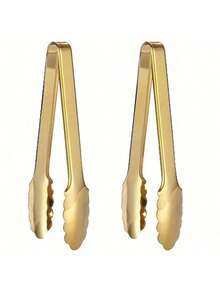 1/2 szt. szczypiec do serwowania ze stali nierdzewnej w kolorze szampana, 9 cali, łatwe w chwytaniu – idealne do bufetu i przyjęć, jako gadżet kuchenny, do przystawek, herbatek, kawiarni, deserów i spotkań towarzyskich