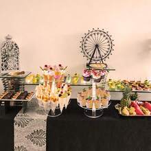 亚克力冰淇淋蛋筒展示架、华夫蛋筒架、纸杯蛋糕架，适用于生日派对、婚礼、自助餐、餐饮用品 - 無色 - 查看 7