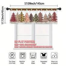 1pc Christmas Flat Visual Decorative Short Curtain, Christmas Tree Print, Rod Pocket Top, Fade-Resistant, Single-Sided Print, Polyester Material, Thick , Washable, Christmas Home Decor, Party Gift, Suitable For Living Room, Dining Room, Kitchen, Cafe, Closet Partition Christmas Decorations Room Decor Christmas Decorations Home - Multicolor - View 14