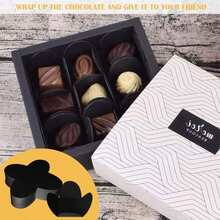 50pcs Chocolate Packaging Trays, Chocolate Paper Truffle Packaging Paper Chocolate Cup Liners, Folding Flower-Shaped Wrapper Candy & Dessert Base For Wedding, Dessert Cups For Muffins, Valentine's Day Chocolate Paper Tray, Suitable For Candy, Chocolate, Birthday Tray And Baking Tools, Christmas Decorations, Gift Tea Parties - Multicolor - View 3