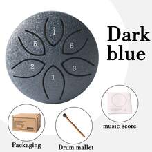 1 pieza Tambor etéreo de 3 pulgadas y 6 tonos, mini tambor de lengüeta de acero, tambor de lluvia para exteriores, instrumento profesional para adultos principiantes para una fácil introducción a la percusión, disponible en varios colores, sonido claro, adecuado para meditación, enseñanza, entretenimiento, etc., y también hace un excelente regalo.