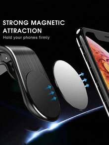 1 pièce Support de téléphone magnétique en forme de L, support universel vertical et horizontal pour aération de voiture pour téléphone portable et tablette compatible avec , téléphone Android, cadeau pour anniversaire, famille, amis pour support de téléphone pour aération de voiture, accessoires de voiture, applicable à divers modèles de téléphones Apple