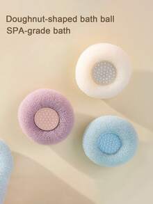 1 pieza Cepillo de ducha exfoliante con ventosa - Esponja de baño de masaje, Esponja de luffa colgante, Color aleatorio