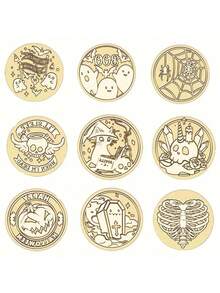 1PC Halloween Series Wax Seal - Classic Retro Design, Suitable For Envelopes/DIY Handmade Decoration Party Invitations And Gifts/Graduation Parties/Desktop Decoration Seals, Beautiful Witch, Castle And Halloween Element Patterns Brass Seal Heads