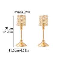 1/3 件水晶皇冠烛台，奢华金色烛台，适用于婚礼餐桌中心装饰、圣诞节、生日装饰、送给朋友的礼物、卧室、客厅、家居装饰、新年庆祝、情人节（无蜡烛）