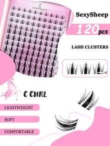 120Pcs, D Curl, Manga Individual Lash Clusters 8-16mm, Manga Natural Look&Extra Thick Reusable Individual Eyelash Extension Kit With Bond&Seal Tweezers Reusable Individual Segmented False Eyelashes Eyelash Extension Kit For Daily Use Or Going Out Beginner - Friendly Application, Elevate Your Everyday Makeup Look - 黑色 - 查看 2