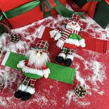 1/2 piezas Decoraciones navideñas Sujetadores de cortina con diseño de Papá Noel y muñeco de nieve, decoración del hogar y celebraciones festivas para Navidad, Halloween, Acción de Gracias