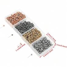 Estilo800 Unids Cuatro Colores Ronda Perla Cabeza Alfileres Costura Costura Pin Herramienta De Marcado Fijo Pasadores Acolchados Rectos Con Caja Transparente Alfileres De CosturaVersióN Mejorada - 1 - Ver 4