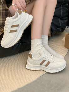 Teens' Casual Sneakers, Back To School Bestseller For Autumn/Winter, Non-Slip & Durable Girls' Shoes, Versatile Sports & Leisure Small White Shoes