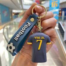 Decoración navideña 1 pieza Llavero tipo jersey de fútbol, Colgante de mochila de personaje de dibujos animados, Llavero de coche, Regalo pequeño de estilo aleatorio - Multicolor - Ver 7