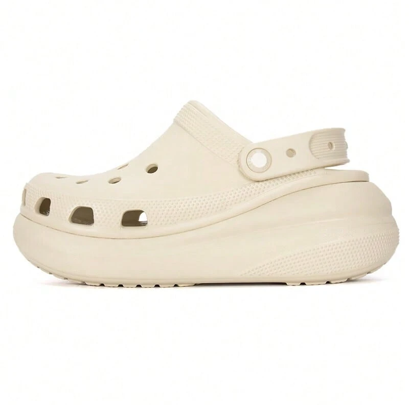 Crocs 女士夏季沙滩镂空拖鞋,休闲百搭日常穿着 - 骨白 - 查看 1
