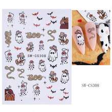 1/5 Peças Adesivos de Unhas de Halloween, Novos e da Moda Aranha, Abóbora, Estampa de Vaca, Fantasma, Teia de Aranha, Aranha Coração, Decalques de Arte de Unhas com Letras, Acessórios de Unhas, Variedade de Estilos para Design de Unhas DIY da Moda, Ferramentas de Manicure Interessantes e Minimalistas, Adequado como Presente para Família, Namorada, Melhores Amigas