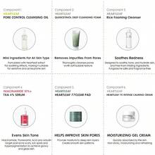 Houttuynia Cordata 6-Piece Set Cleansing Oil&Face Cleanser&Facial Toner&Cleansing Cotton Pads&Facial Serum&Face Cream,Moisture Repair Exfoliation,Soothing & Repairing Skin Care Set,For All Skin Types,More Suitable For Sensitive Skin