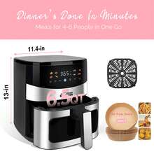 MIRASTON 6.5QT Digital Air Fryer With Visual Window - Perfect For Shoppers!  Enjoy Hassle-Free Cooking With 8 Preset Recipes And Manual Adjustment Options For Quick & Easy Meals, Snacks, And Desserts. Its Silent Operation Makes It Ideal For Families, Holidays, And As A Thoughtful Mother's Day Gift.  Perfect For Kitchens, Offices, Dorms, Apartments, And Even Camping Trips! The Visible Cooking Window And Digital Controls Ensure A Seamless Cooking Experience. Elevate Your Culinary Game With This Versatile Air Fryer Oven – A Must-Have For Every Household,Freidora De Aire,Kitchen Appliances,Kitchen,Kitchen Accessories,Cocina,Vacuum - Xem 2