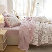 Floral Quilt Set Coquette Cottagecore Shabby Chic Flower Pattern For Women Teen Girls Reversible Lightweight Bedspread Coverlet 3 Pieces Pink Twin Twin XL Size - 粉色 - 查看 4