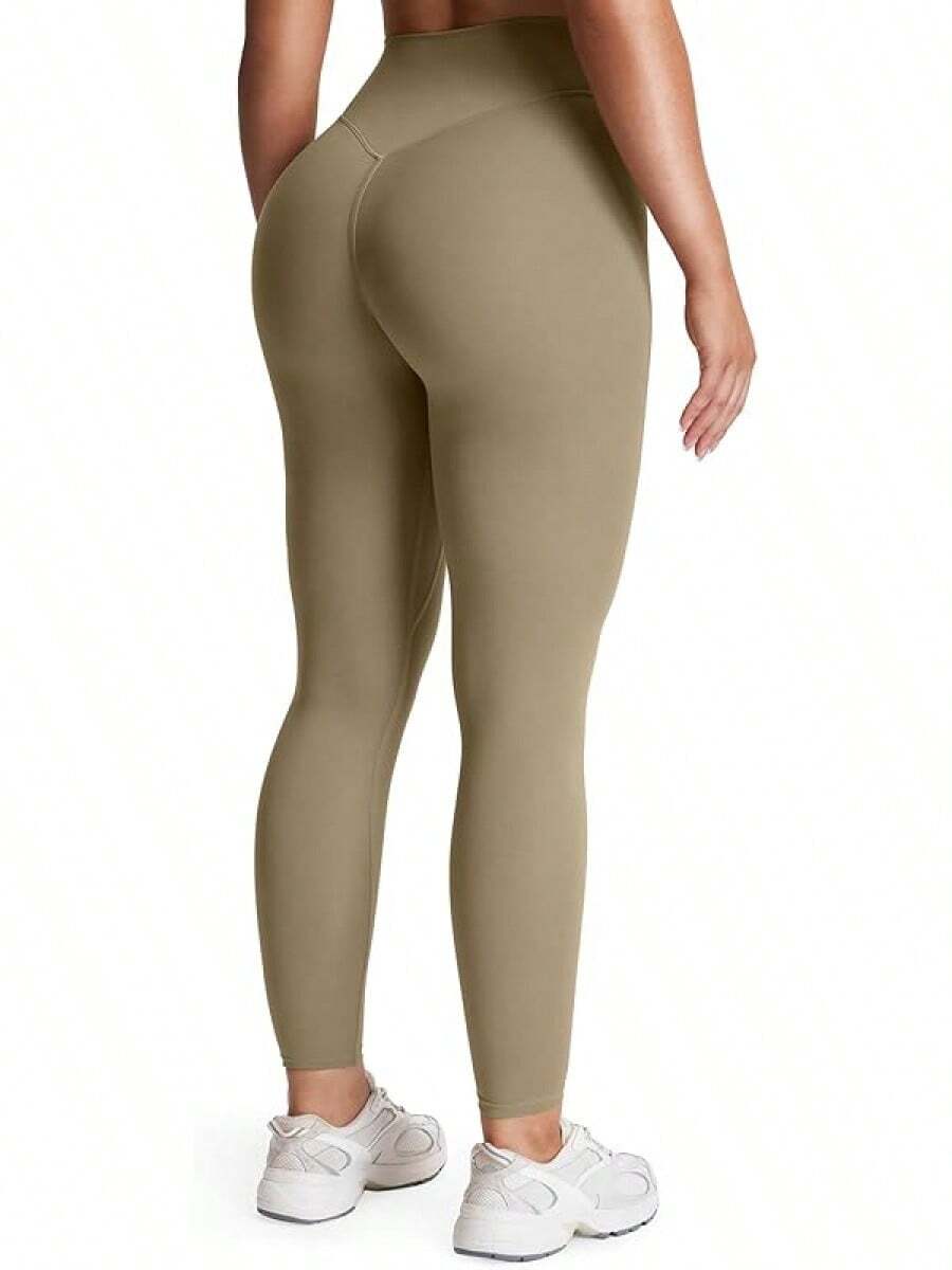 Aoxjox High Waisted Workout Leggings For Women Tummy Control Buttery Soft Yoga Metamorph Deep V Pants 26" - Volcanic Gray - View 1