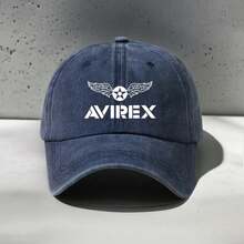 Gorra de béisbol con estampado de letra "AVIREX", ligera y transpirable, sombrero de abuelo/papá | Sombrero unisex para skateboard, actividades al aire libre, playa, deportes y uso casual, regalo para festivales, diseño sencillo y cómodo, para uso diario, gorra con visera, tela transpirable, ajuste cómodo, sombrero estampado, accesorio para mujer, entusiasta del aire libre - Negro - Ver 2