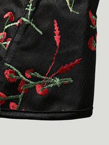 1pc Plus Size Elegant Jacquard Corset Bodice, Suitable For Formal Occasions, Weddings, Parties, Vintage Shaping Bodysuit - Black - View 5
