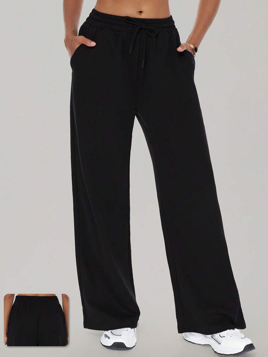 MASKERT 女士长裤、运动裤、瑜伽裤、健身裤、跑步裤和紧身裤，高弹力、舒适、亲肤 - 黑色 - 查看 1