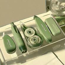 Set de 5 piezas de cintas correctoras - Corrección de errores instantánea, diseño de múltiples estilos, material PET, adecuado para escuelas y oficinas, útiles escolares, artículos de papelería esenciales para la temporada de regreso a clases