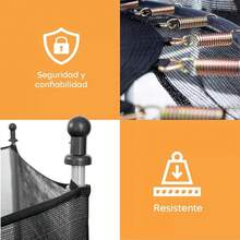 Trampolin para Niños Infantil con Red De  |   Brincolín para Niños para Fiestas Interiores y Exteriores |   Postes Protegidos Acolchados Cubiertos |   2 Colores - Negro - Ver 7
