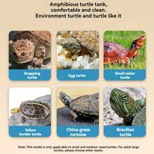 Luxury Turtle House With Sunbathing Platform, Custom-Made Aquarium, Brazilian Tortoise Tank, Reptile And Amphibian Habitat, Suitable For Home And Villa Decoration, Small Reptile Turtle House - Multicolor - View 7