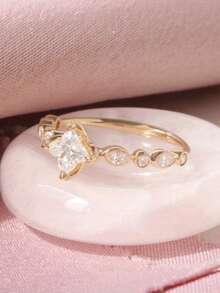 1 Piece Of Four-Leaf Clover Imitation Diamond Elegant Light Luxury Copper Multi-Color Women's Ring, Suitable For Proposal Engagement Date Party To Match Daily Clothing Accessories, Valentine's Day Jewelry Gift - Nhiều màu - Xem 4