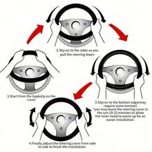 1 pieza Cubierta de volante de coche de fibra de carbono cómoda, se ajusta a volantes de 14.5-15 pulgadas, accesorio interior de coche unisex, adecuado para todas las estaciones