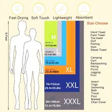 Toalha de praia/natação de microfibra superabsorvente de secagem rápida, 2/1 peça, toalha de praia macia de secagem rápida, dupla face, de pelúcia, cor sólida, portátil, para ioga, fitness e esportes