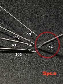 Piercing Needle I.V. Catheter Needles Disposable Sterilized U Pick Tattoo Needle 14G 16G 18G 20G 22G Sterilised Ear Belly Art Supply(Random Color) - Multicolor - View 21