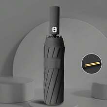 1 件全自动 24 骨防风紧凑型折叠雨伞，遮阳防雨两用，加强型多功能旅行伞