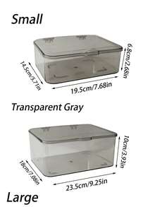1pc/2pcs Jewelry Storage Box, Flip-Top Transparent Dust-Proof Box For Hair Clips, Headbands, Elastic Bands, Desktop Organizer, Stackable Storage Box For Drawer, Vanity, Bathroom, Gift For Girlfriend - Transparent Gray - View 2