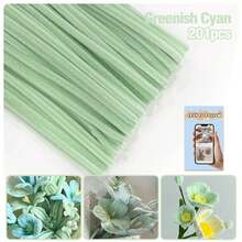 200/450根多色加粗雪尼尔绒条，散装彩色毛绒棒，9种颜色，适用于DIY工艺品和艺术项目，可作绒球，适用于情人节、母亲节和复活节装饰 - 彩色 - 查看 48