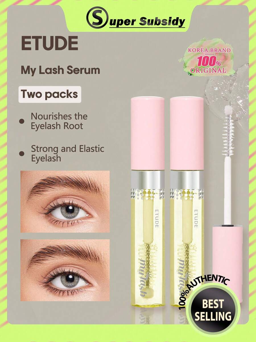 ETUDE My Lash Serum 9g 雙包裝，輕盈滋養配方，長效保濕，自然豐盈生長，細軟刷頭，快速乾燥，適合初學者女性日常使用，韓系美妝，禮品，9g/0.32oz*2