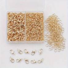 150 件/盒珠宝制作套件，50 个龙虾扣，100 个开口跳环，适用于 DIY 手链、项链、脚链配饰