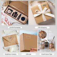 Makrlife 透明热敏标签，50x50mm，1.97 X 1.97 英寸，小型标签打印纸，可打印透明贴纸，适用于小型企业、家庭、婚礼、蜡烛、信封、瓶子、罐子、DIY 徽标设计、多用途防水标签卷，150 个标签/卷 - 彩色 - 查看 3