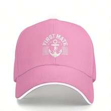 The Captain And The First Mate'S Couple Hats Are Outdoor Sports Baseball Caps With Sailor Prints. - Pink - View 9