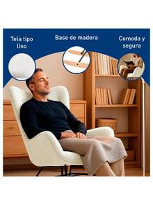 Rocking Chair (97 * 66 * 84 Cm). Bluelander - Beige - View 3