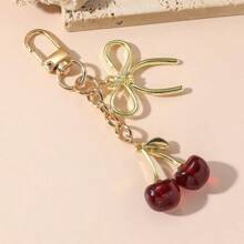 1pc Women's New Cherry Bow Metal Keychain Fashionable Bow Accessory Minimalist Ins Style Bag Charm Back To School Gift Y2K - Multicolor - View 10