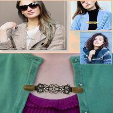 Kẹp áo len cổ điển - Kẹp cổ áo cardigan cổ điển, phù hợp cho phụ nữ và trẻ em gái - Hoàn hảo cho áo sơ mi trang trọng và trâm cài áo - Nhiều màu - Xem 6