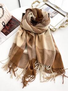 1pc Cashmere Women Plaid Scarf Winter Warm Shawl And Wrap Bandana Pashmina Female Thick Blanket Poncho Women Winter Scarves