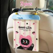 20pcs Hanging Car Trash Bags - Durable PP Material, Portable Cleaning Bags, Suitable For Car Cleaning And Garbage Collection, Fit All Car Models